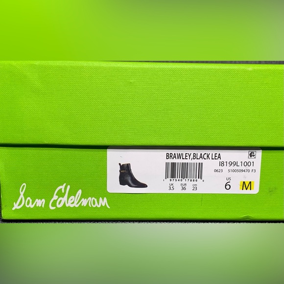 Sam Edelman Women's Brawley Buckled Ankle Boots Black Leather 6M - Picture 6 of 6